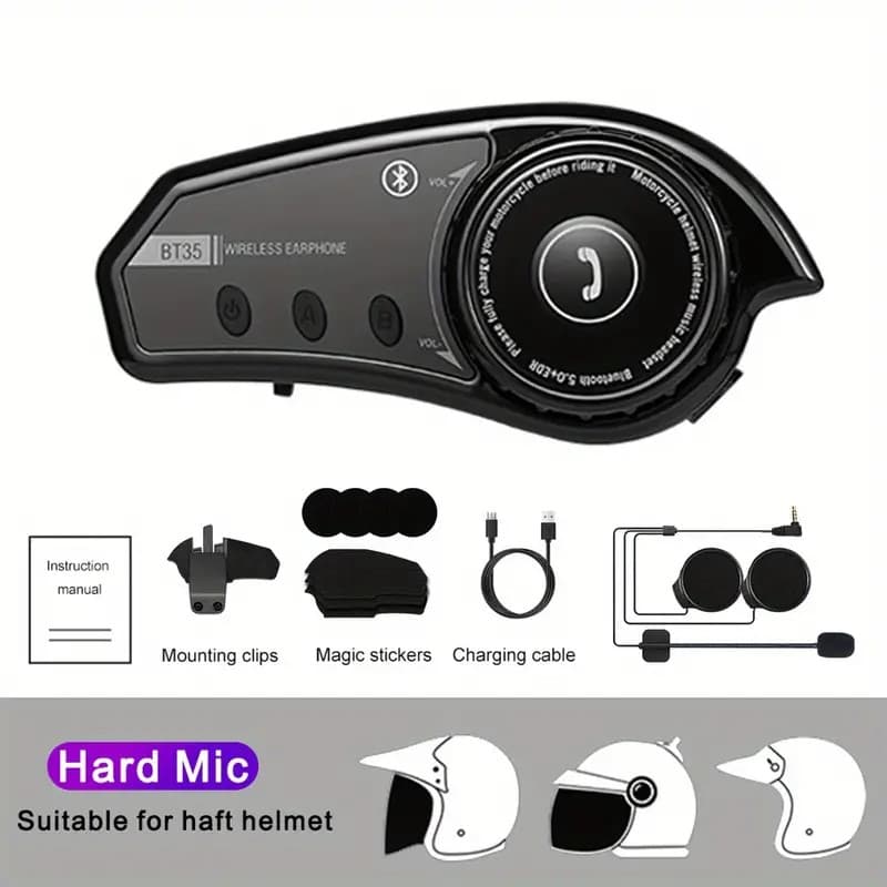 BT35 Waterproof Noice Reduction Motorcycle Helmet Wireless Headset view 3
