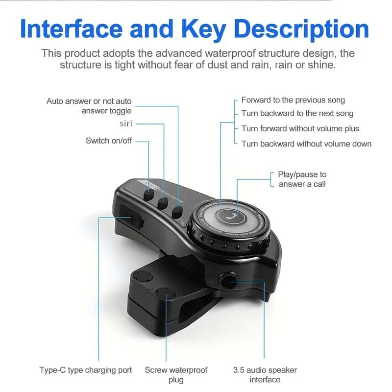 BT35 Waterproof Noice Reduction Motorcycle Helmet Wireless Headset view 4