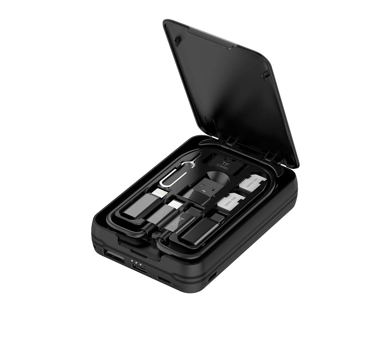 BUDI 5000mAh Power Bank Multi Functional Box Multi Cable 6 types SIM Kit view 1