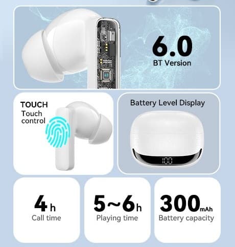BWOO BW40 ANC + ENC In-Ear Wireless Earbuds With Bluetooth 6.0 view 4
