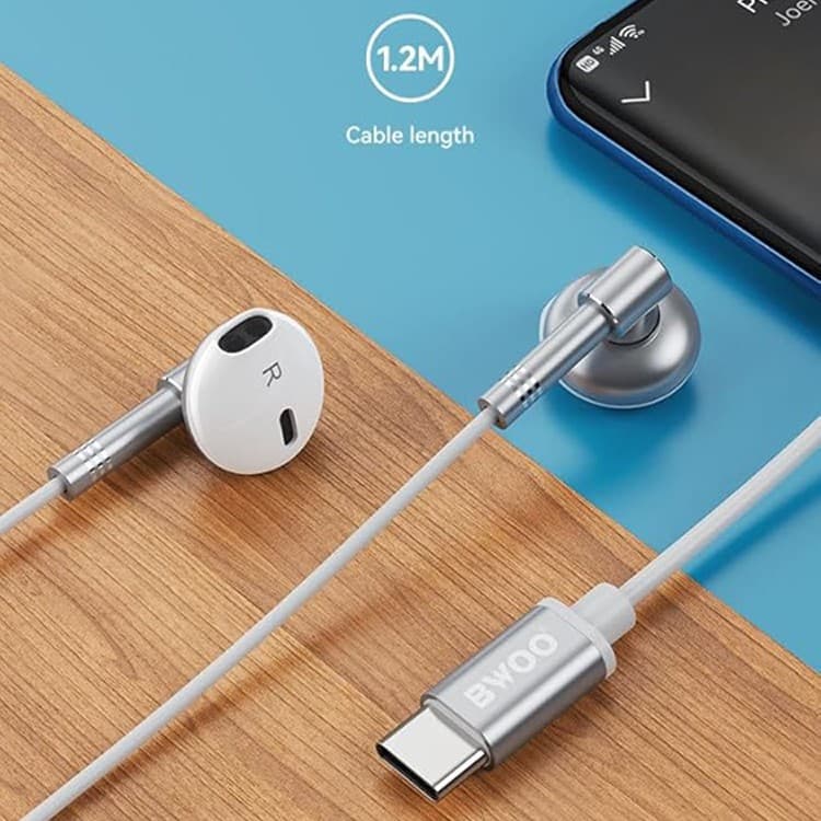 BWOO HF 166 USB Type C Wired Earphones view 2