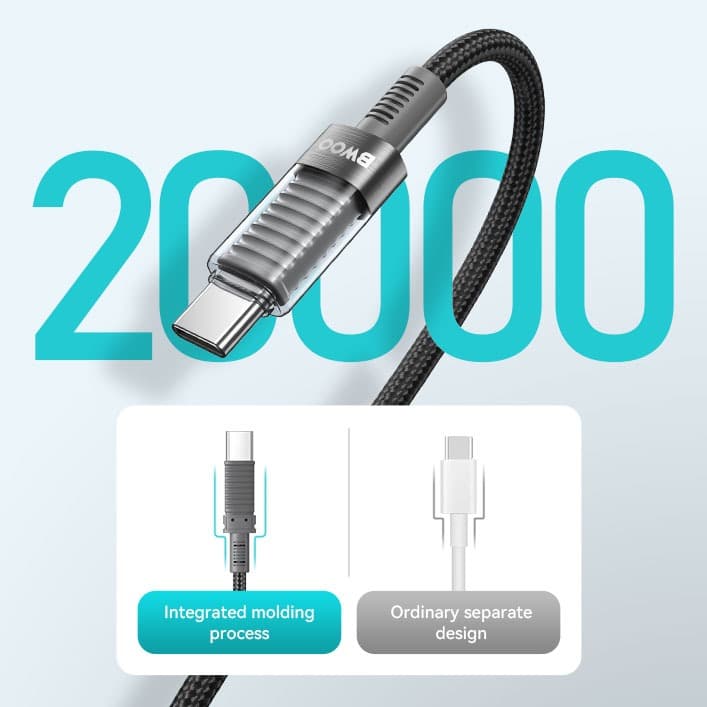 Bwoo X287C USB-C To USB-C PD 60W Fast Charging Nylon Braided Cable (1M) view 4