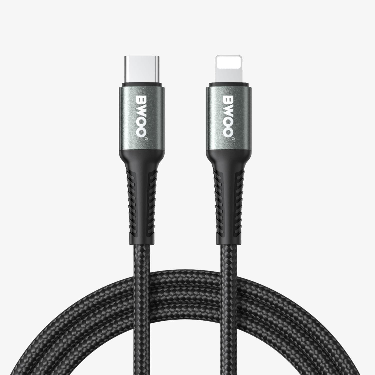 Bwoo X288C-L 3 Meter USB‑C To Lightning Fast Charging Cable PD 27W Nylon Braided view 1