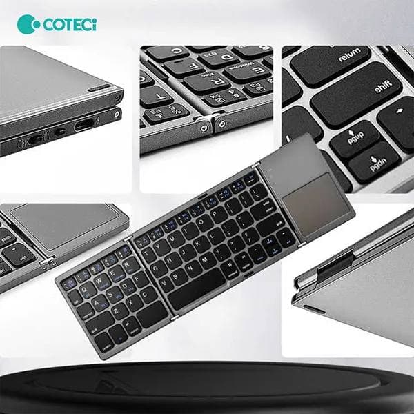 COTECi 63 Key Tri+Fold Ultra-Thin Wireless Touchpad Keyboard view 3