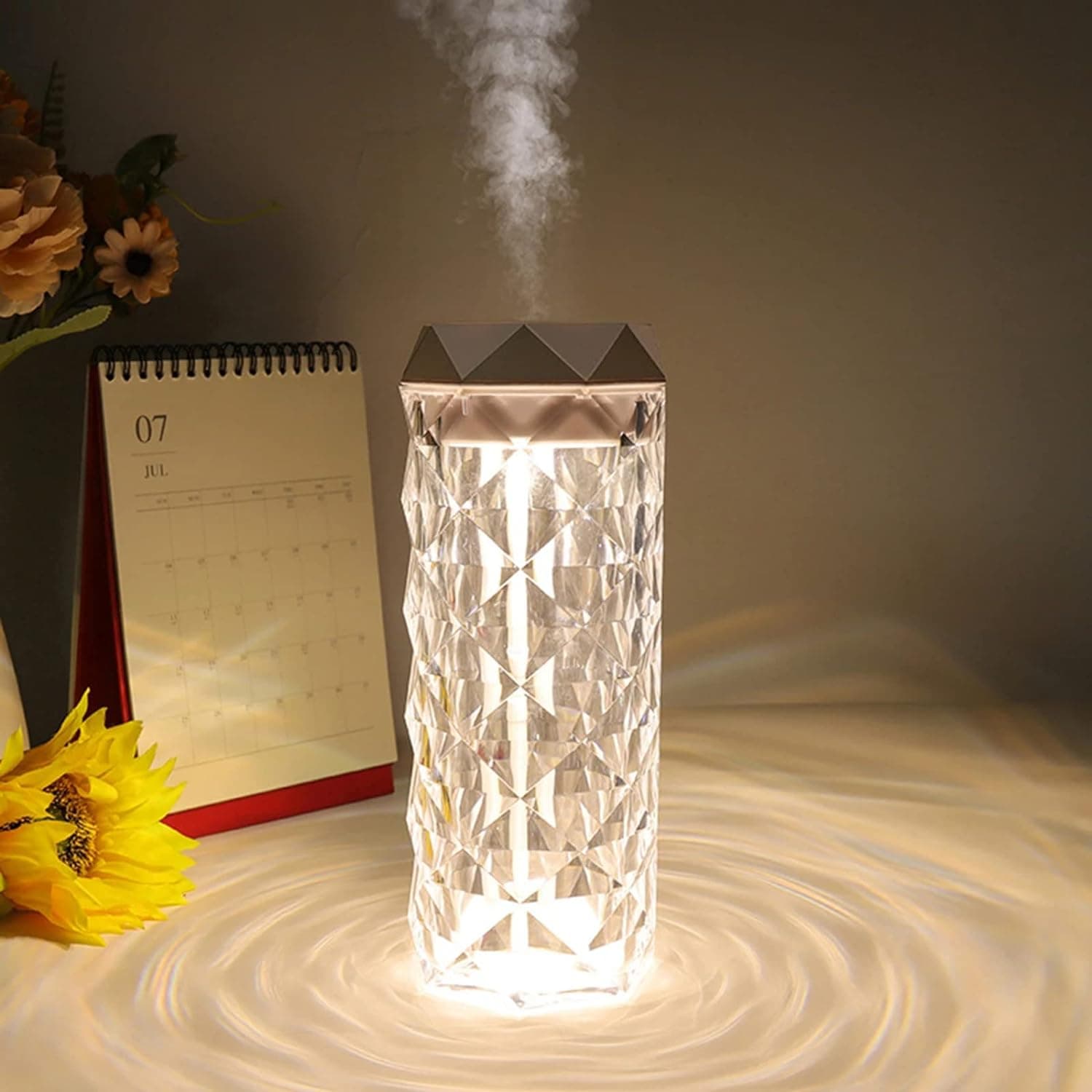 Crystal Lamp Cool Mist Humidifier With 7 Colors Touch Control 400 ML view 1