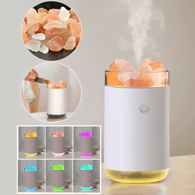 Crystal Salt Stone Desktop Aromatherapy Essential Oil Air Humidifier view 2