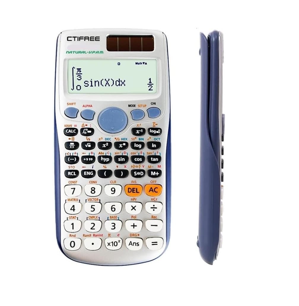 CTIFREE CT 991ES Plus Scientific Calculator 417 Function 2 Line 10+2 Digits Written Display Solar Scientific Calculator view 1