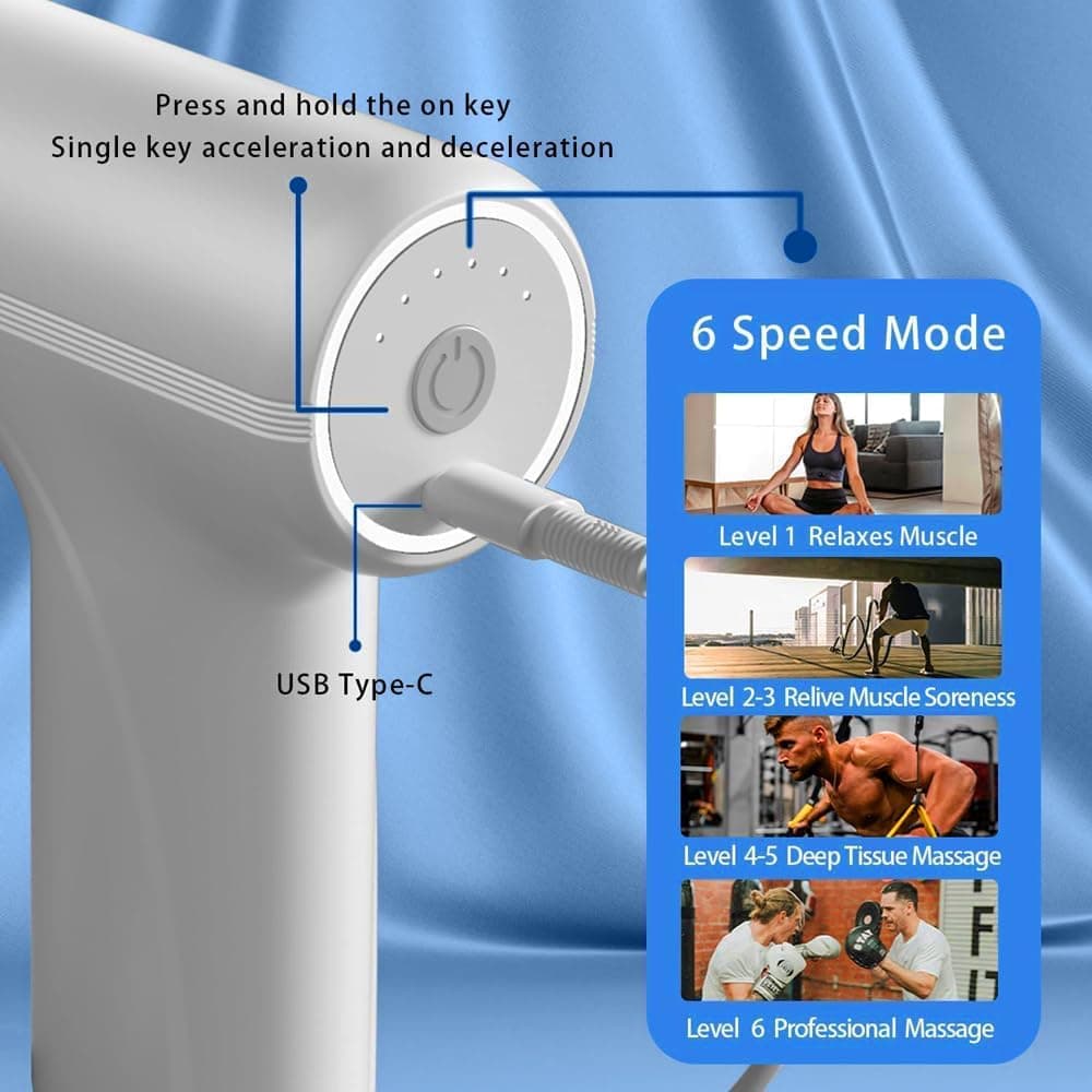 Deep Tissue Massage Gun With 4 Attachments view 4