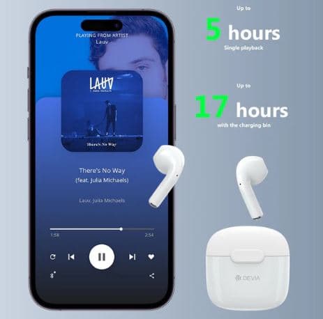 DEVIA TWS K1 Kintone Series Wireless Earbuds Type C Charging view 3
