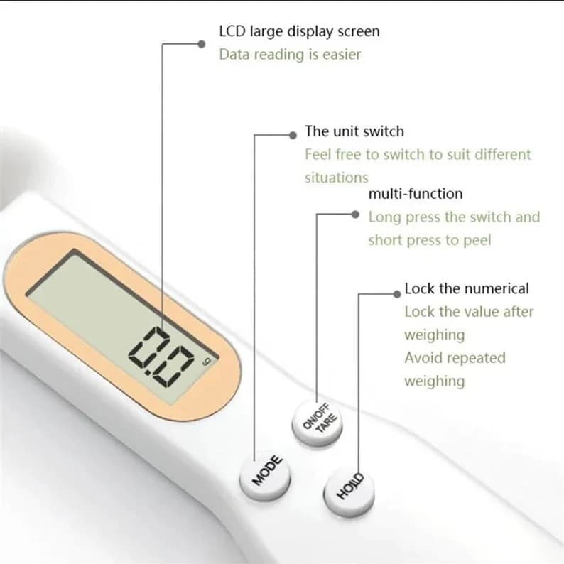 Digital Kitchen Weight Scale Spoon Electronic Measuring Scale view 3