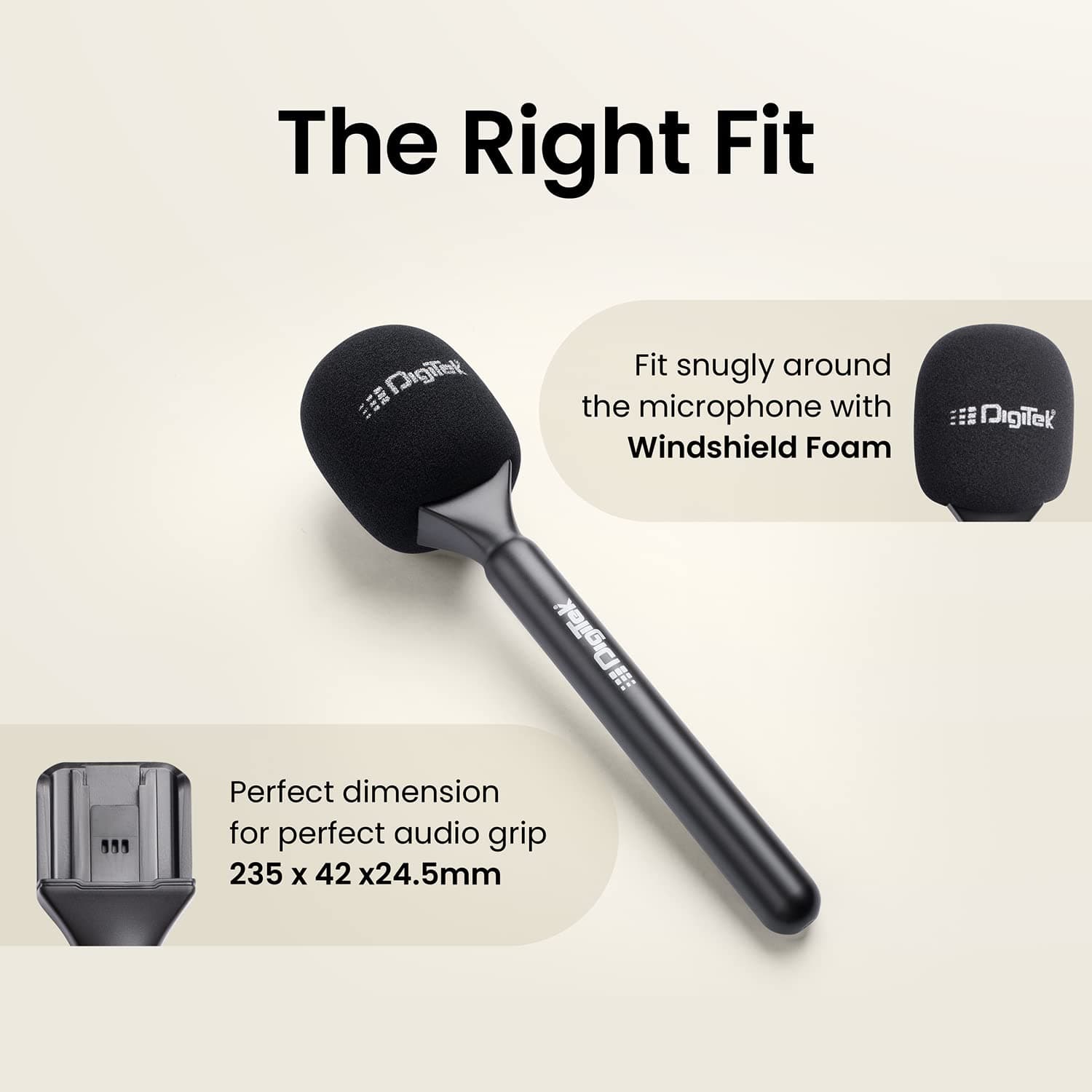 Digitek DHMA 101 Wireless Handheld Interview Adapter With Foam Windshield view 3