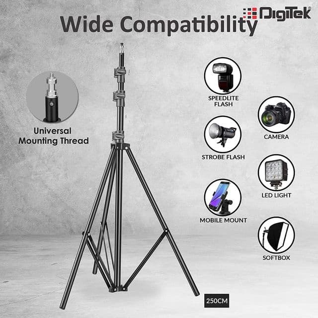 Digitek DLS 009 FT 275cm Adjustable Tripod Shock Absorption Spring Mechanism view 2