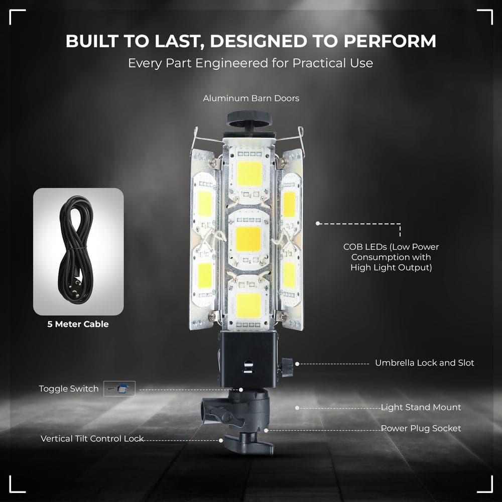 Digitek DPL 700 Porta Light With 7 COB LED Warm White Light for Photography & Video Shoots view 3