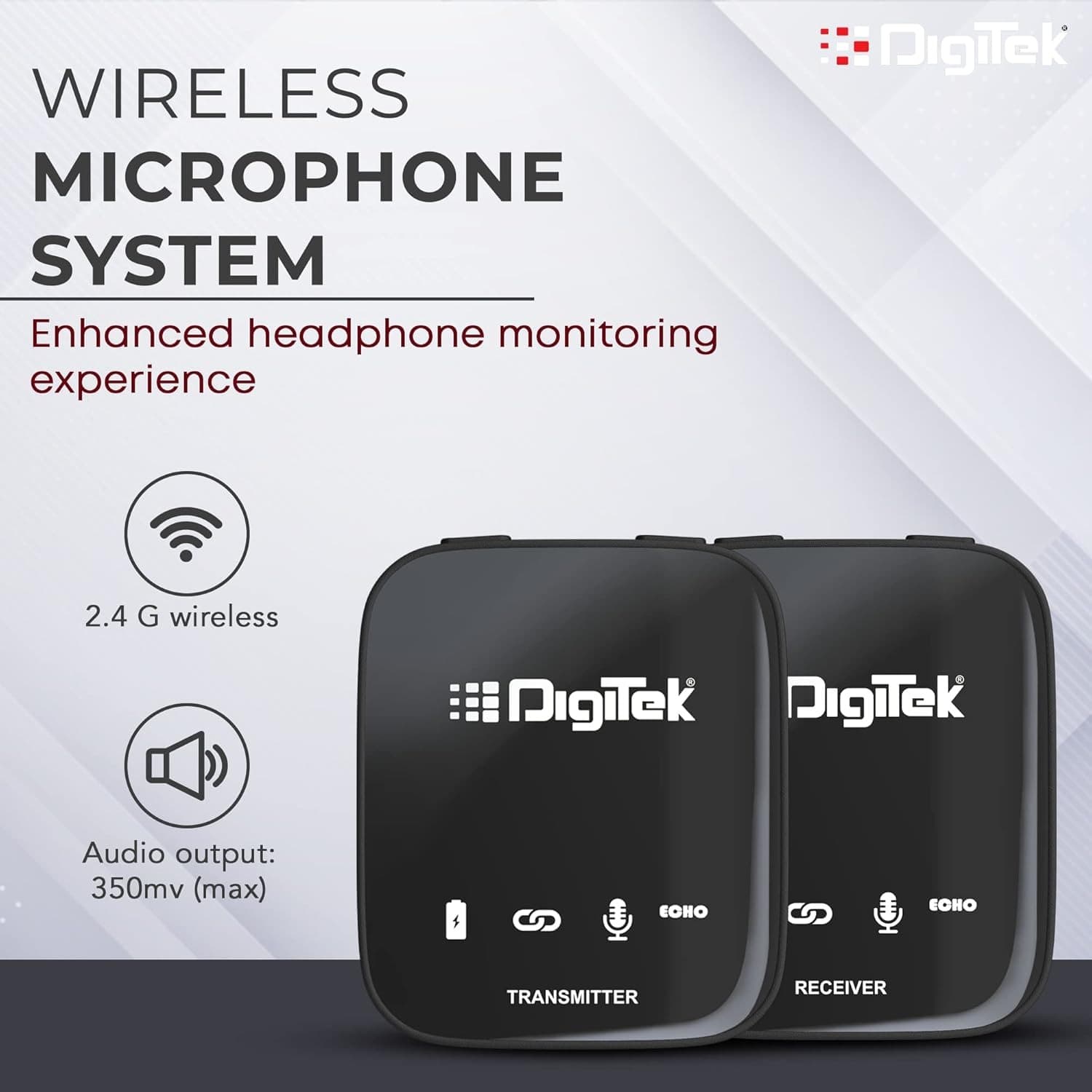 Digitek® DWM 101 Wireless Microphone System Professional ANC Noise Reduction 100M Range view 2