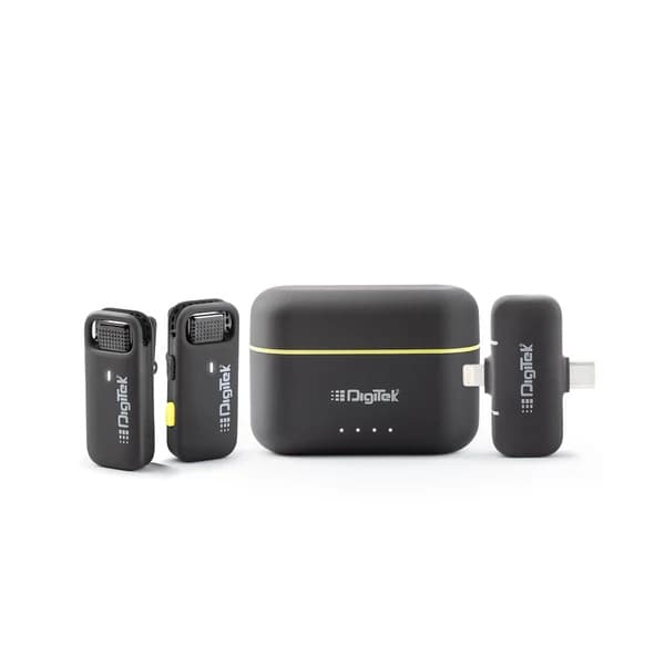 Digitek DWM 103 Mini 2-in-1 Wireless Mic, 40m Range, 6Hr Battery, Noise Reduction, iOS/Android view 1