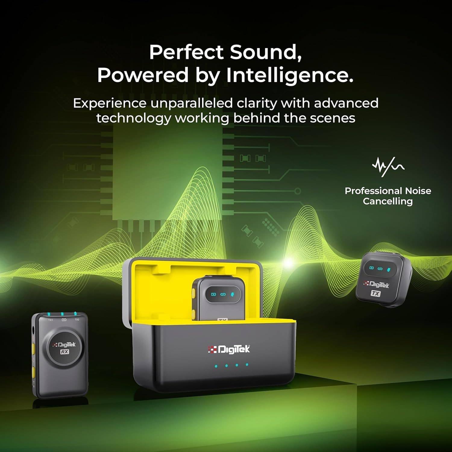 Digitek® DWM 118 Wireless Microphone With Noise Reduction, 7Hr Battery, Plug & Play, iOS/Android/DSLR Compatible view 4