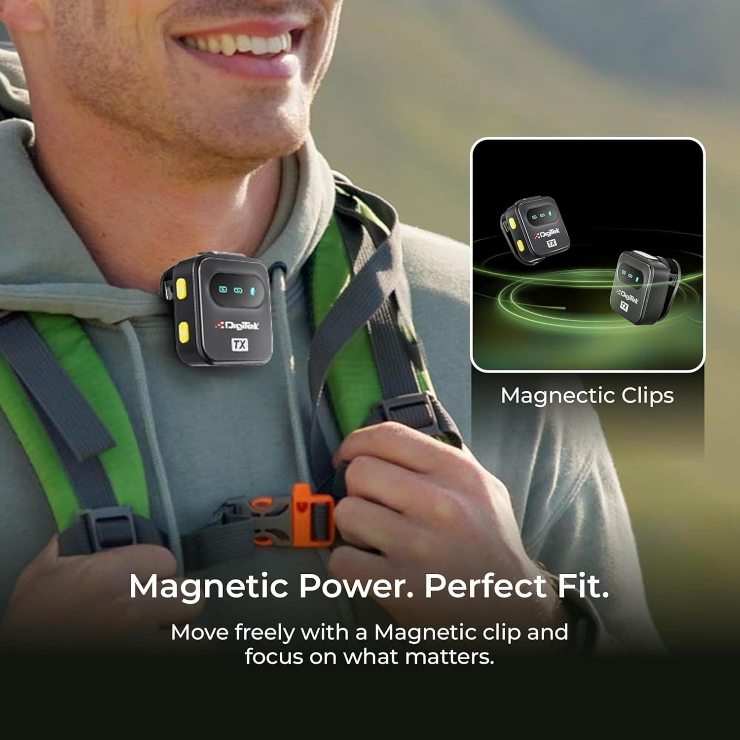 Digitek® DWM 118 Wireless Microphone With Noise Reduction, 7Hr Battery, Plug & Play, iOS/Android/DSLR Compatible view 5