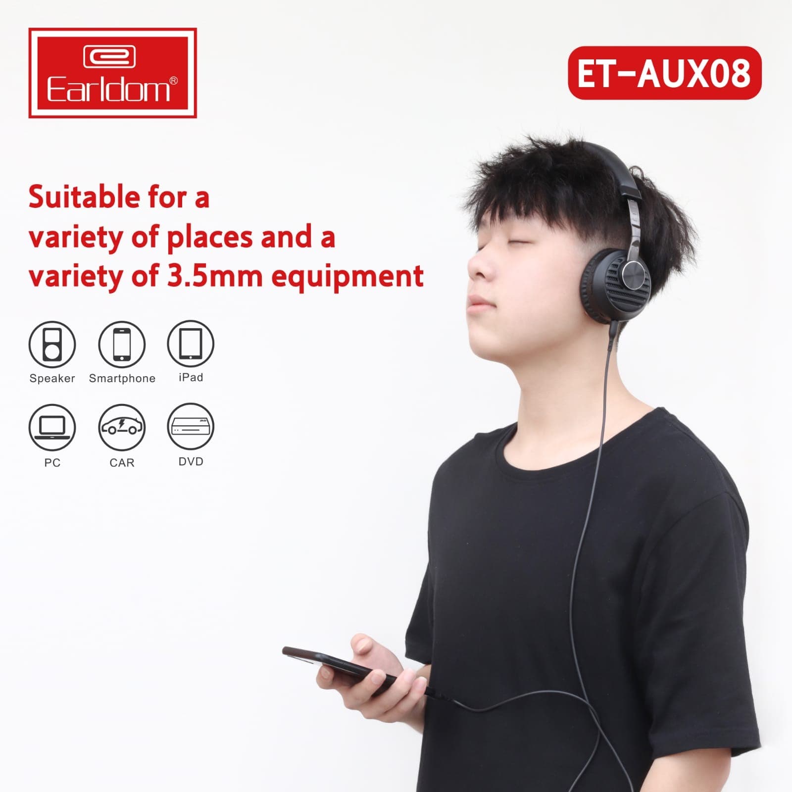 Earldom AUX08 3 Meter Stereo AUX Audio Cable 3.5mm Male To Male Connector view 2