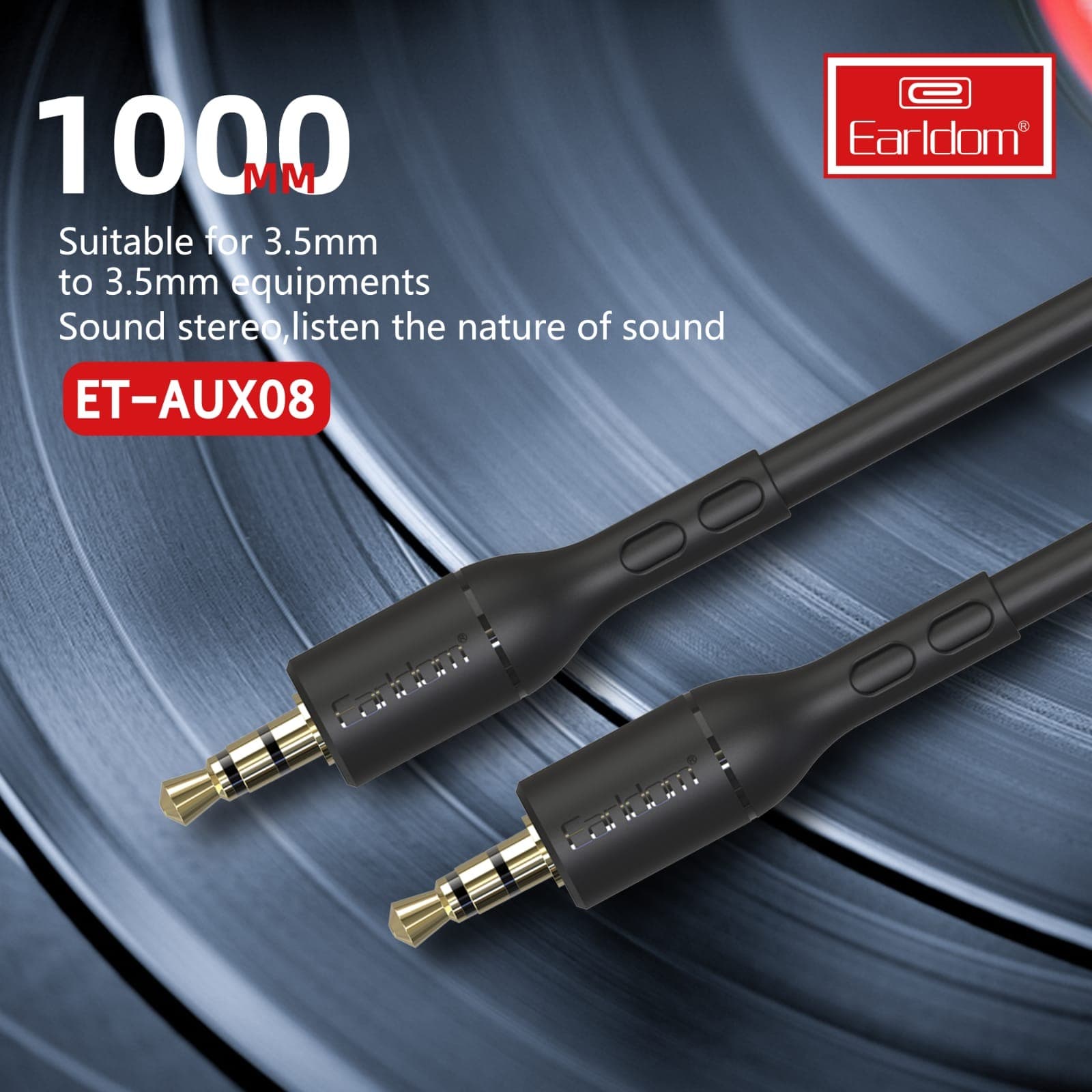 Earldom AUX08 3 Meter Stereo AUX Audio Cable 3.5mm Male To Male Connector view 3
