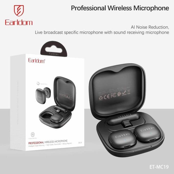 Earldom ET MC19 Magnetic Clip Wireless Lavalier Microphone Type C view 4