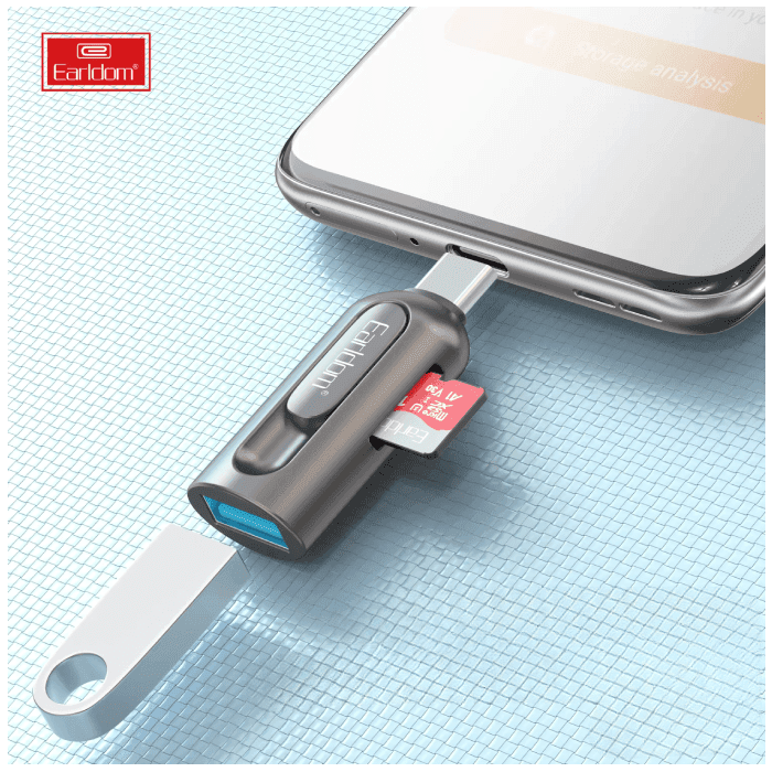 Earldom ET OT98 2 In 1 OTG Card Reader USB C Connector view 1