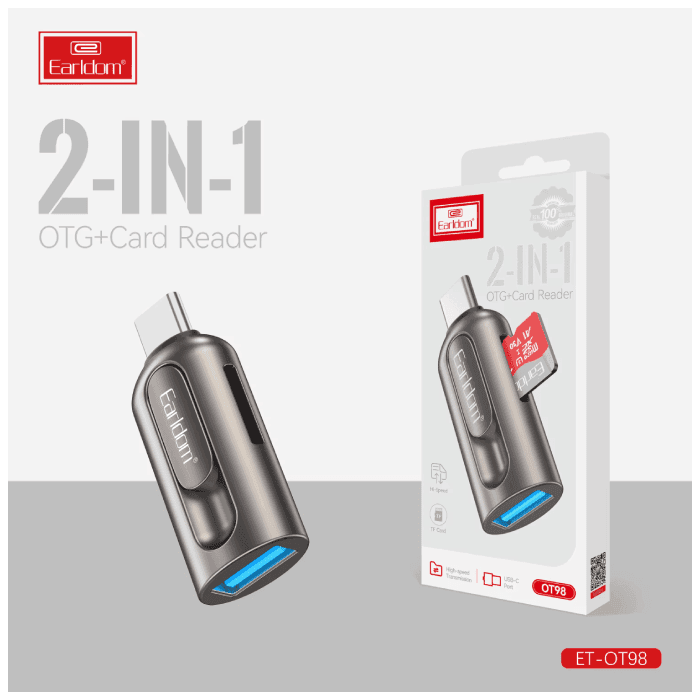 Earldom ET OT98 2 In 1 OTG Card Reader USB C Connector view 3