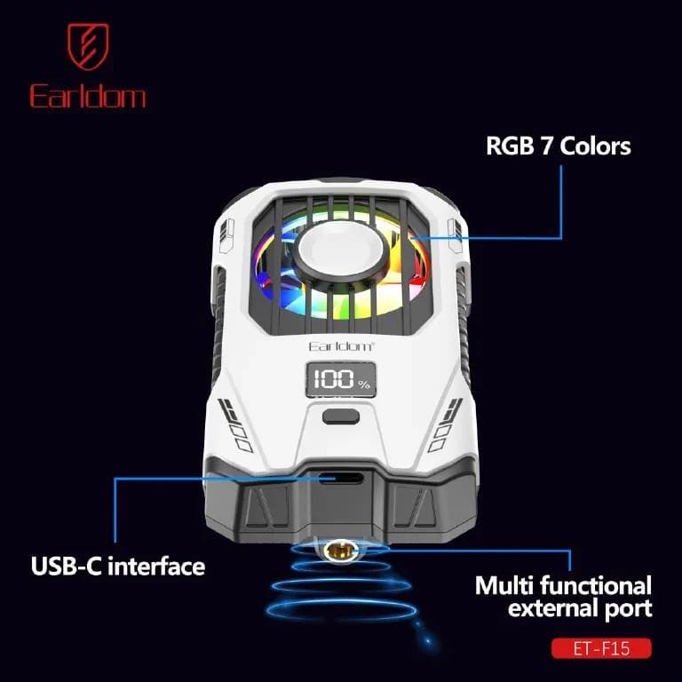 Earldom F15 2500mAh Rechargeable Back Clip Mobile Phone Cooler view 3