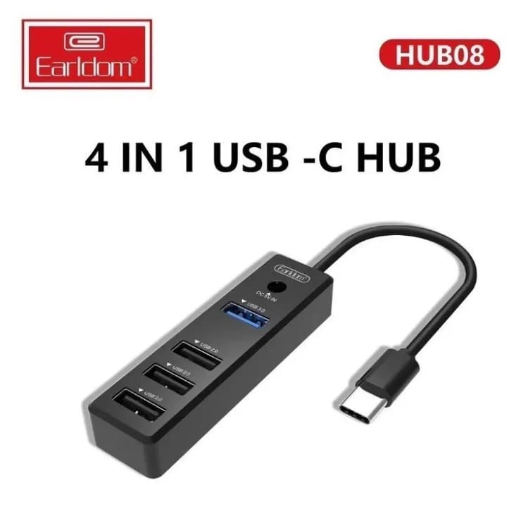 Earldom HUB08 4 In 1 USB C HUB Plug And Play view 1