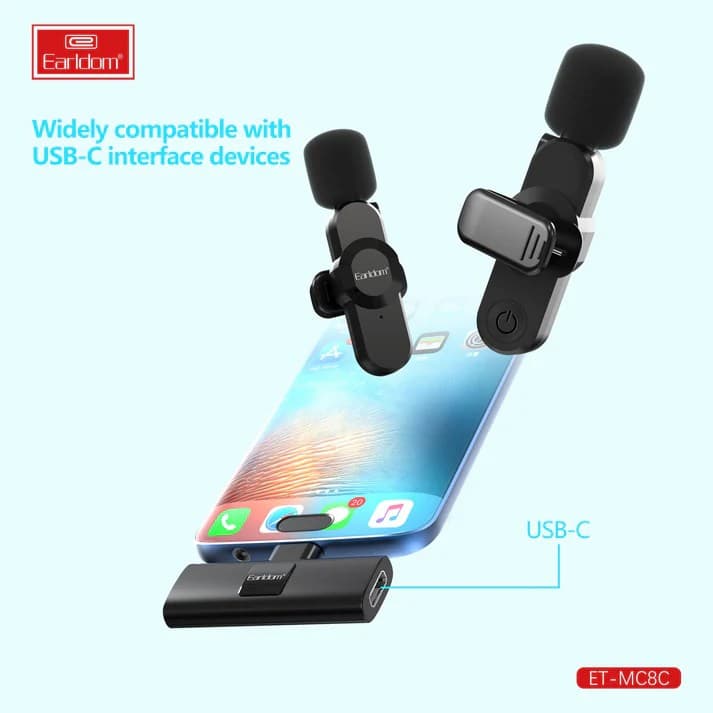 Earldom MC8L Lightning Wireless Double Microphone view 3