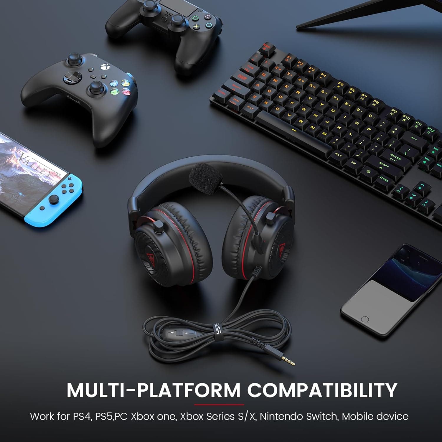 EKSA E900 Wired Gaming Over Ear Headphone With Noise Canceling Mic view 4