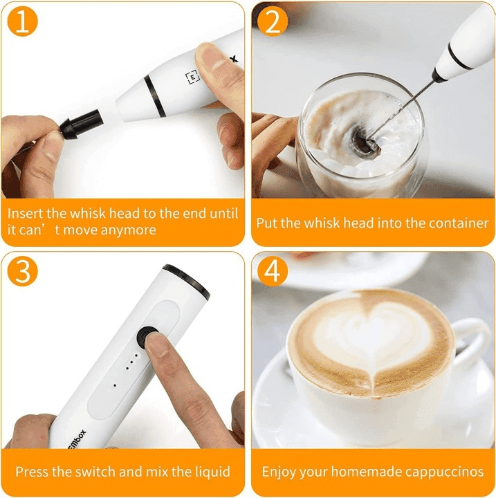 Electric Milk Frother Handheld Coffee Frother Blender view 4