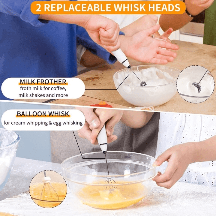 Electric Milk Frother Handheld Coffee Frother Blender view 3
