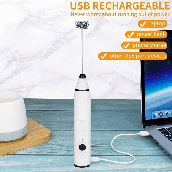 Electric Milk Frother Handheld Coffee Frother Blender view 2