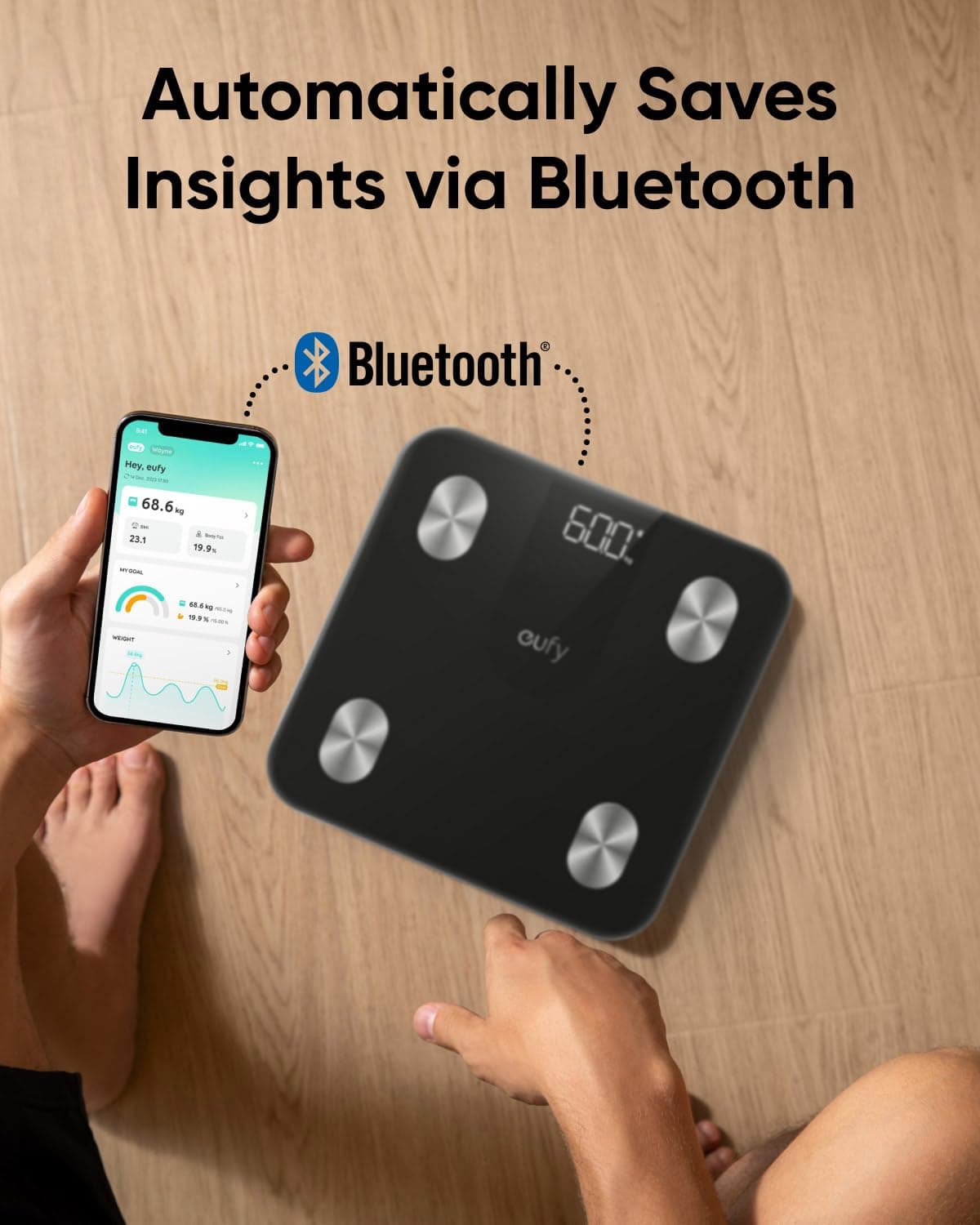 Eufy By Anker Smart Scale A1 Compact Bluetooth Digital Scale 12 Body Metrics Weight/Fat/BMI Tracking view 5