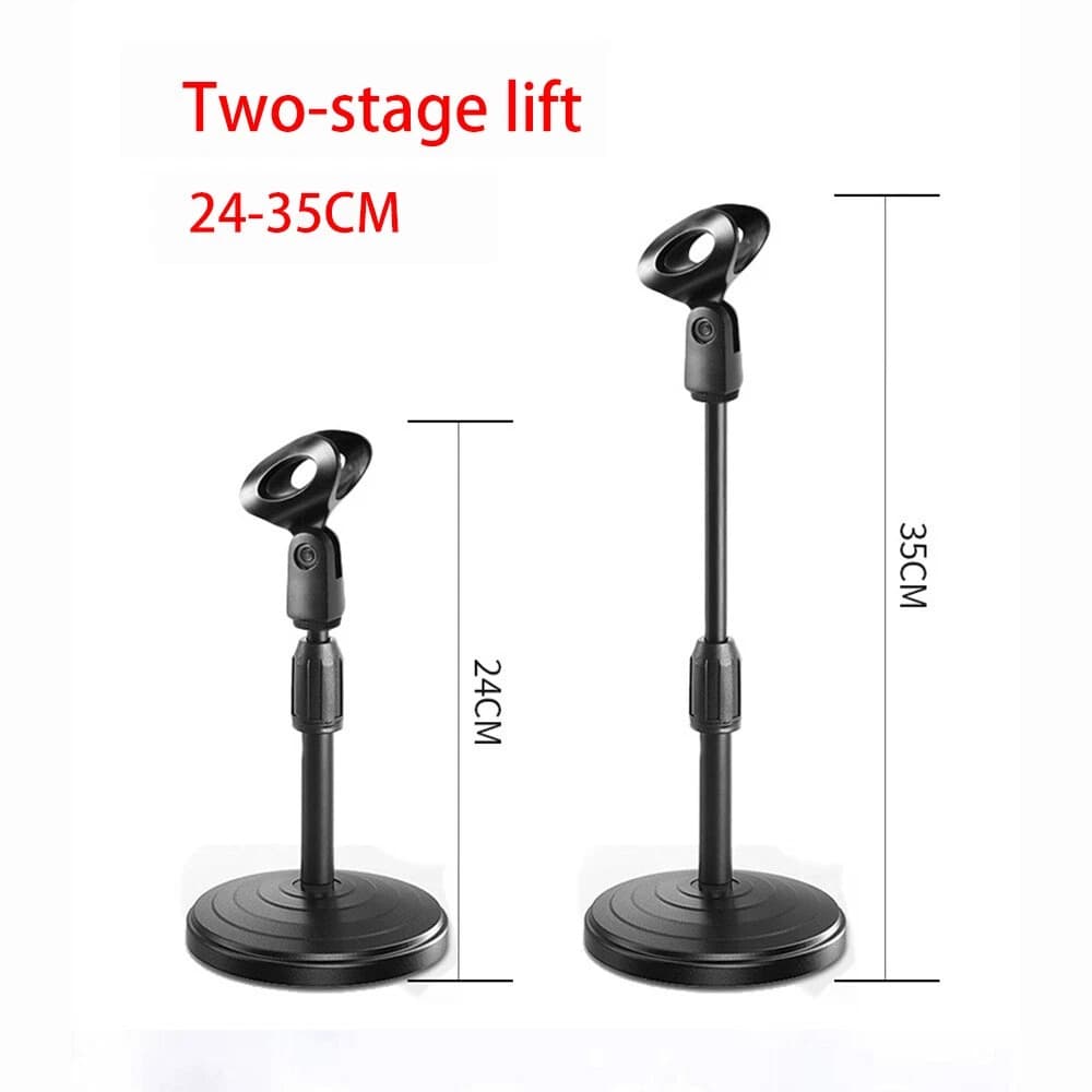 Extendable Adjustable Table Desktop Microphone Stand Holder With Heavy Base Mic Clip view 3