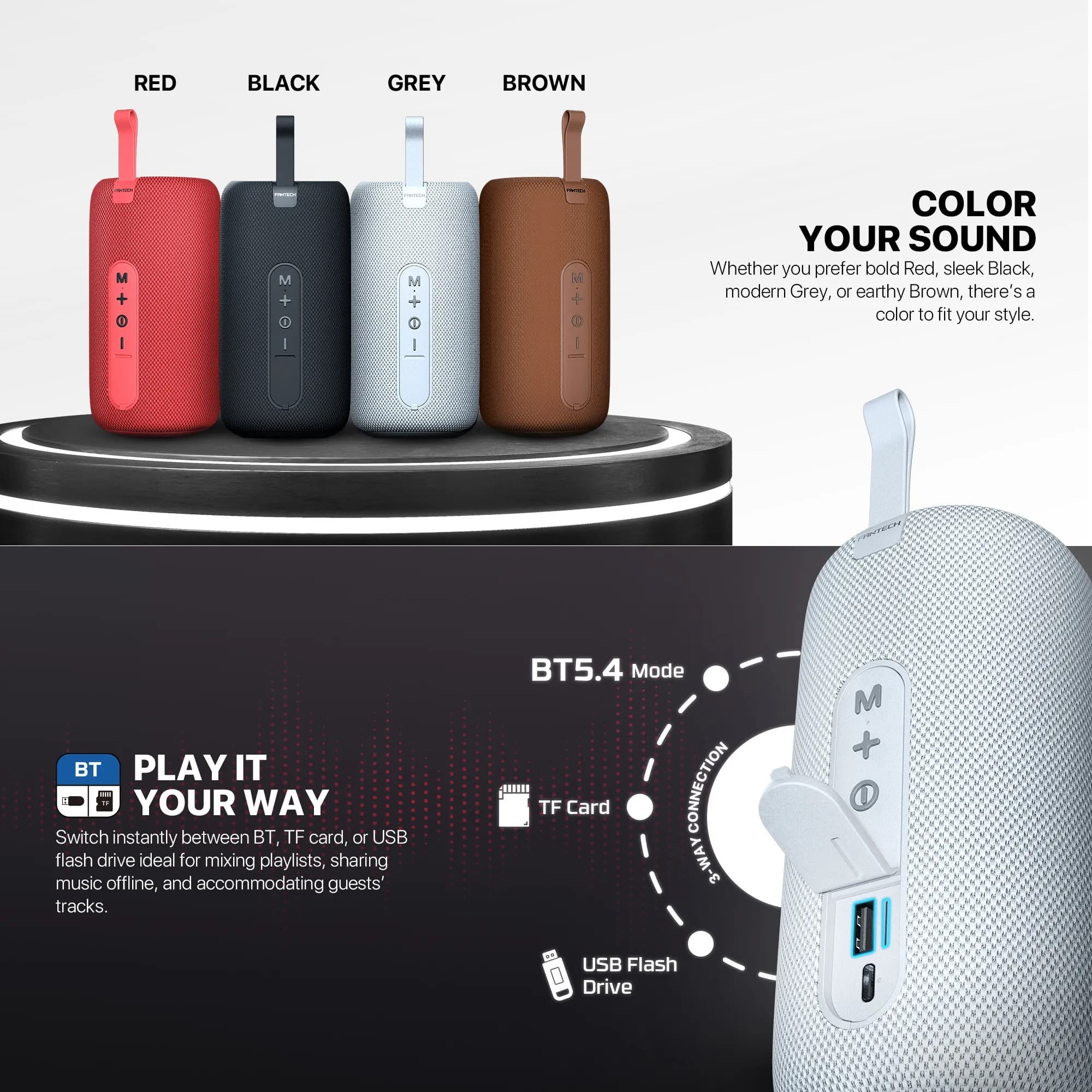 FANTECH BS159 True Wireless RMS Speaker with RGB Lighting, TWS Stereo, and 10W Powerful Sound view 4