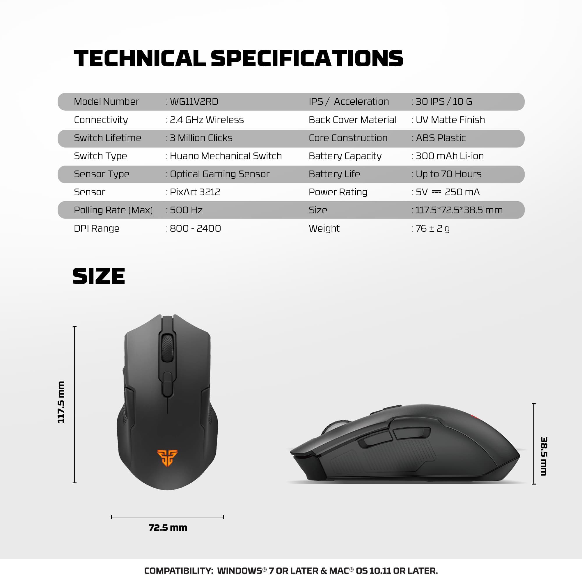 Fantech Cruiser II WG11V2RD Wireless Gaming Mouse view 6