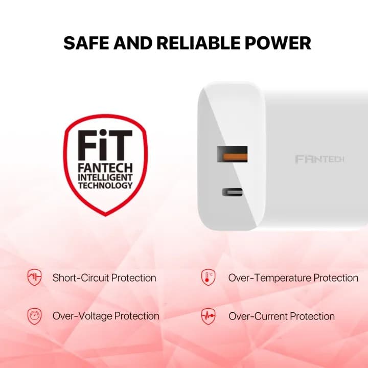 Fantech CWQ201 30w Wall Charger EU view 2