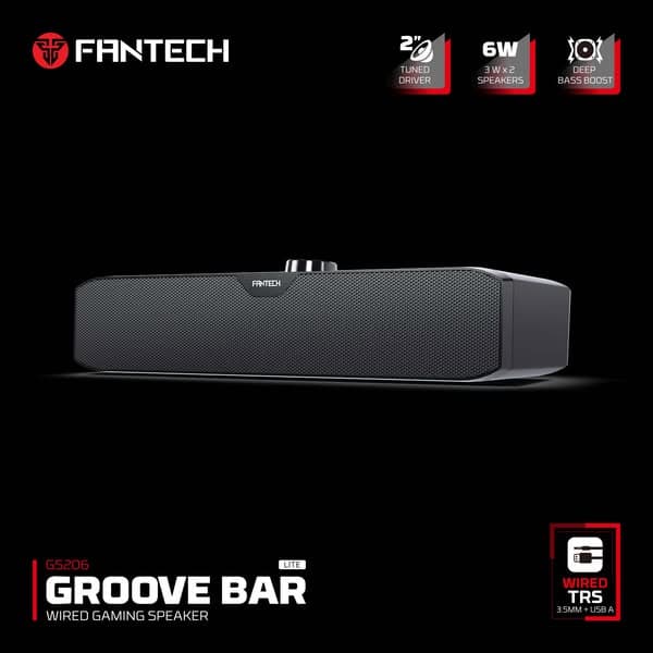 Fantech GS206 GROOVE BAR Wired Gaming Speaker 6W 2″ Tuned Drive view 1
