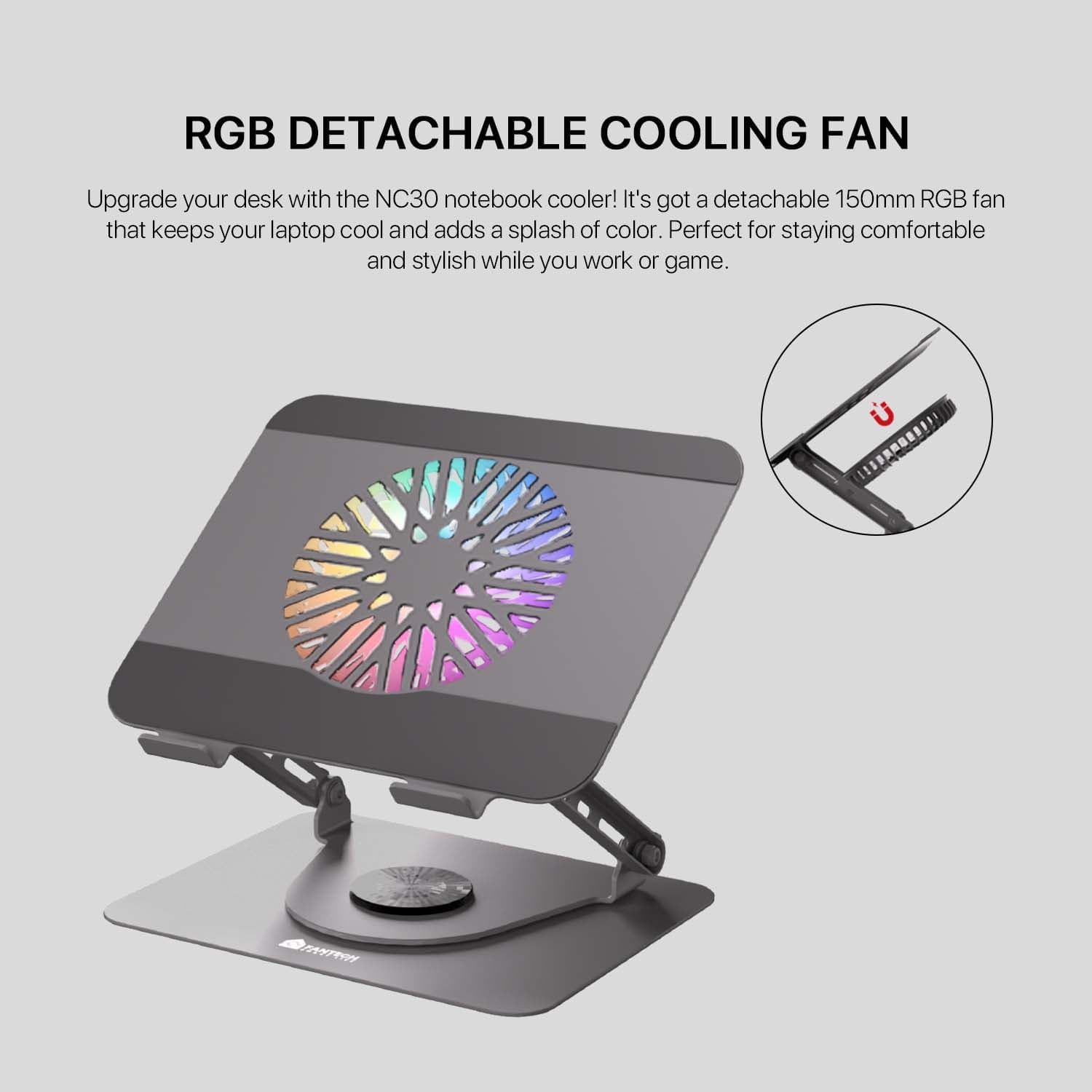 Fantech NC30 RGB Laptop Cooler Stand view 2