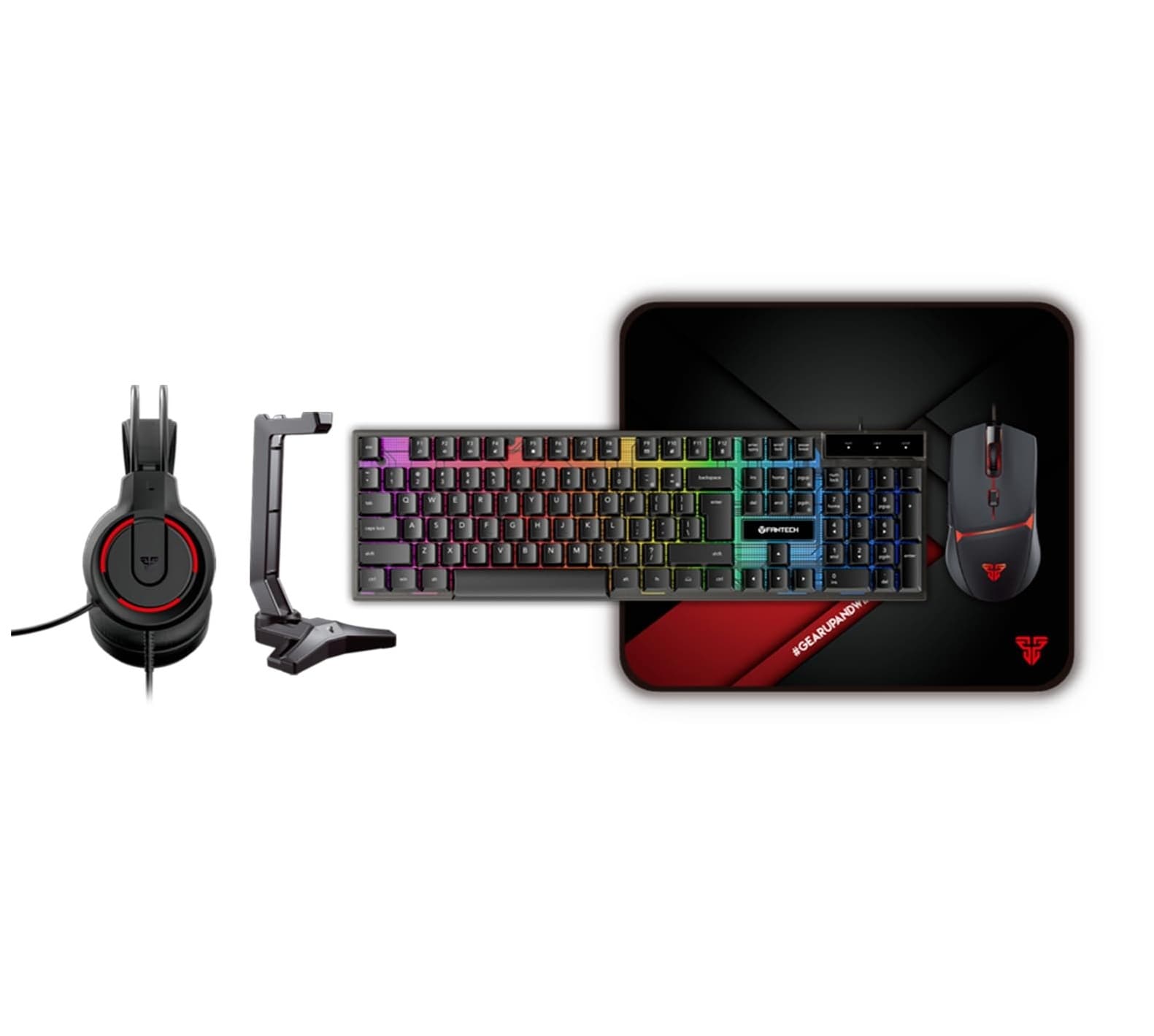 Fantech P51 5-in-1 Gaming Power Bundle With RGB Keyboard Mouse Mousepad Headset And Stand view 1