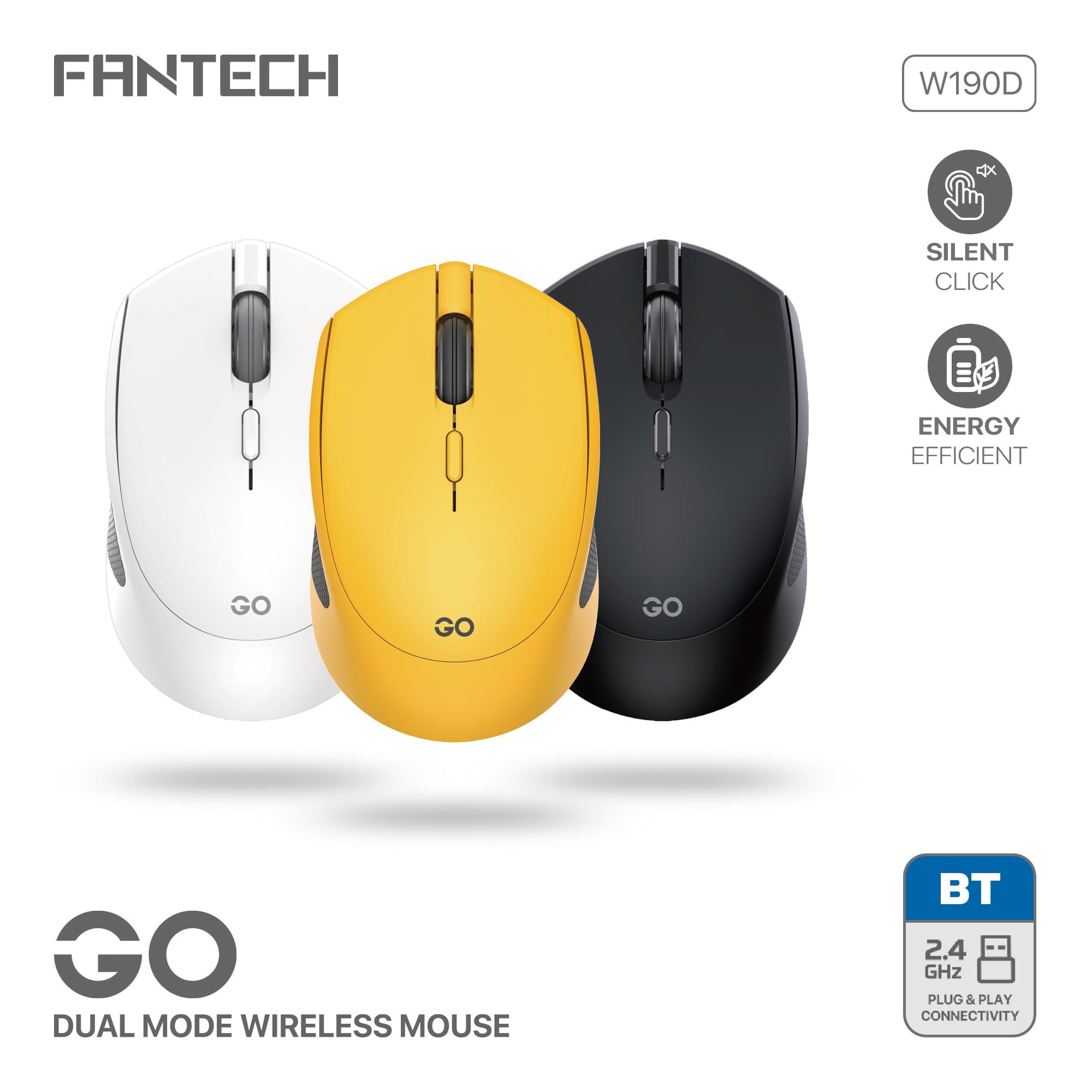 Fantech W190D Wireless Bluetooth Mouse view 1