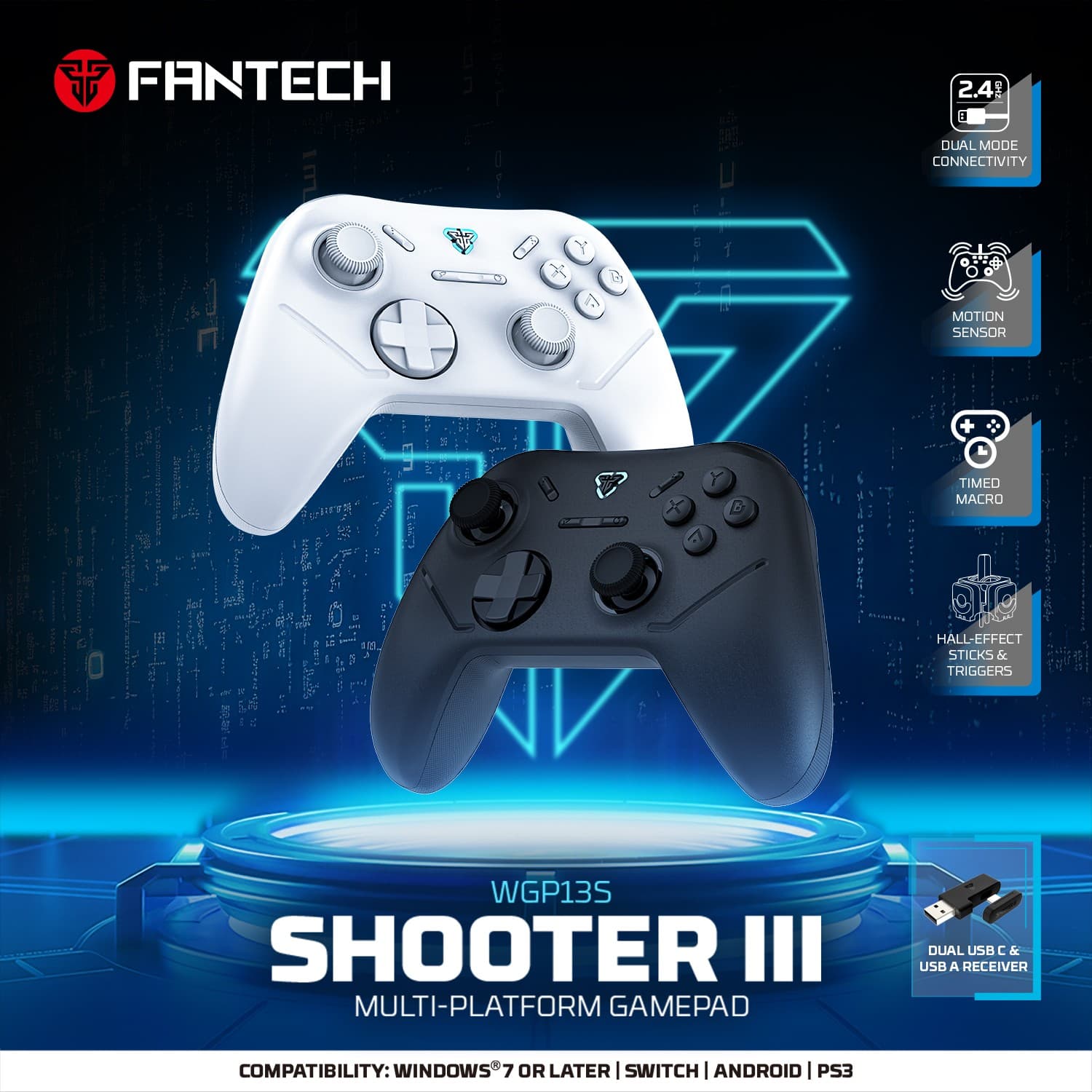 Fantech WGP13S Shooter III Multi Platform Gamepad Android PC PS Gamepad Wireless Controller Joystick view 2