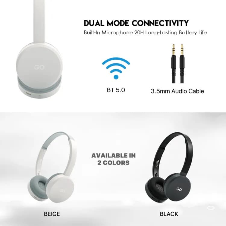 Fantech WH02 GO Air Bluetooth 5.0 Wireless Headphone Dual Connection view 3