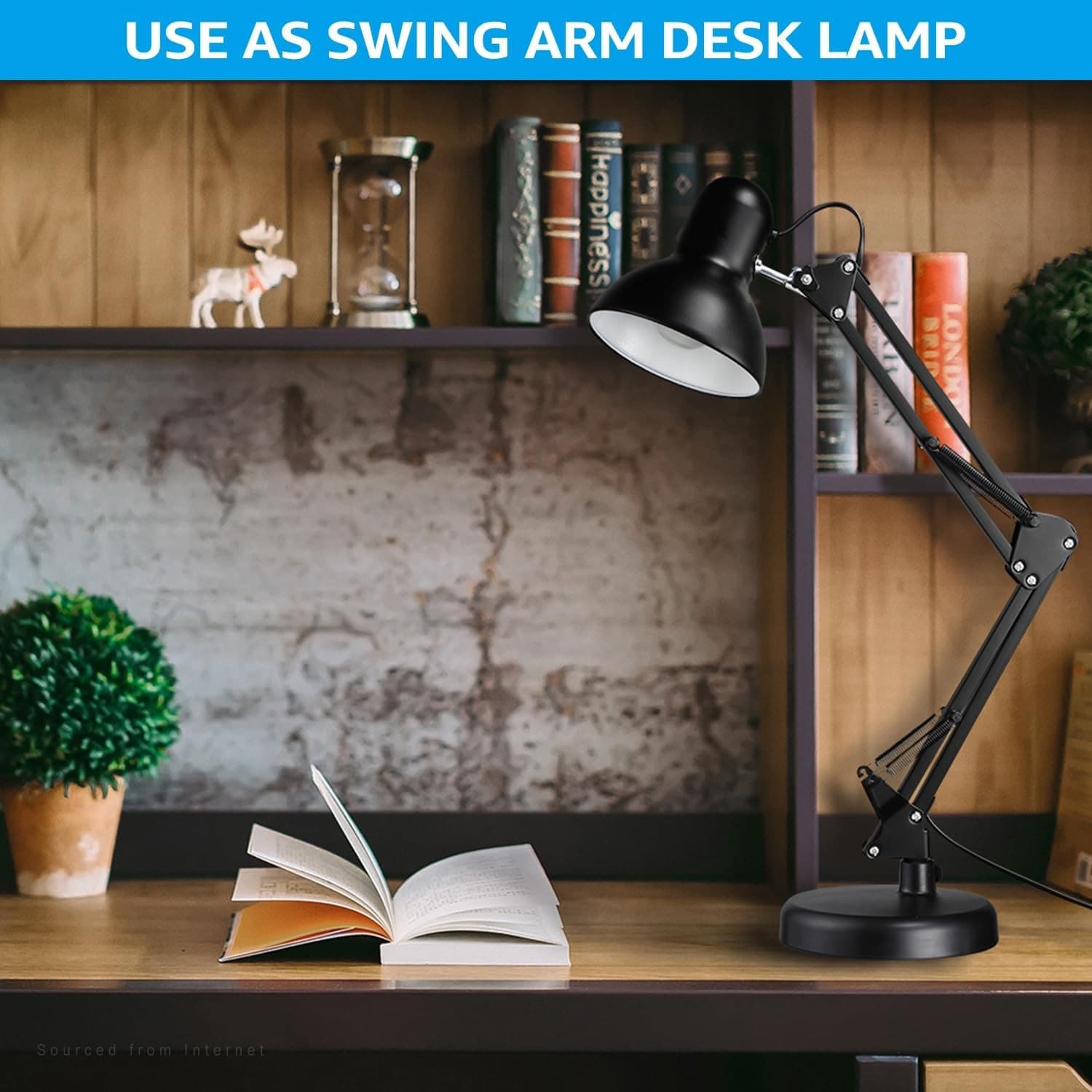 Flexible Long Swing Arm Bulb Desk Lamp view 4