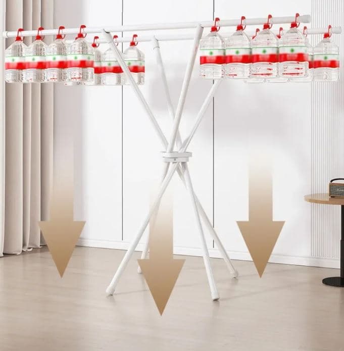 Foldable X-Shaped Clothes Drying Rack Space-Saving Indoor Balcony Hanger view 3