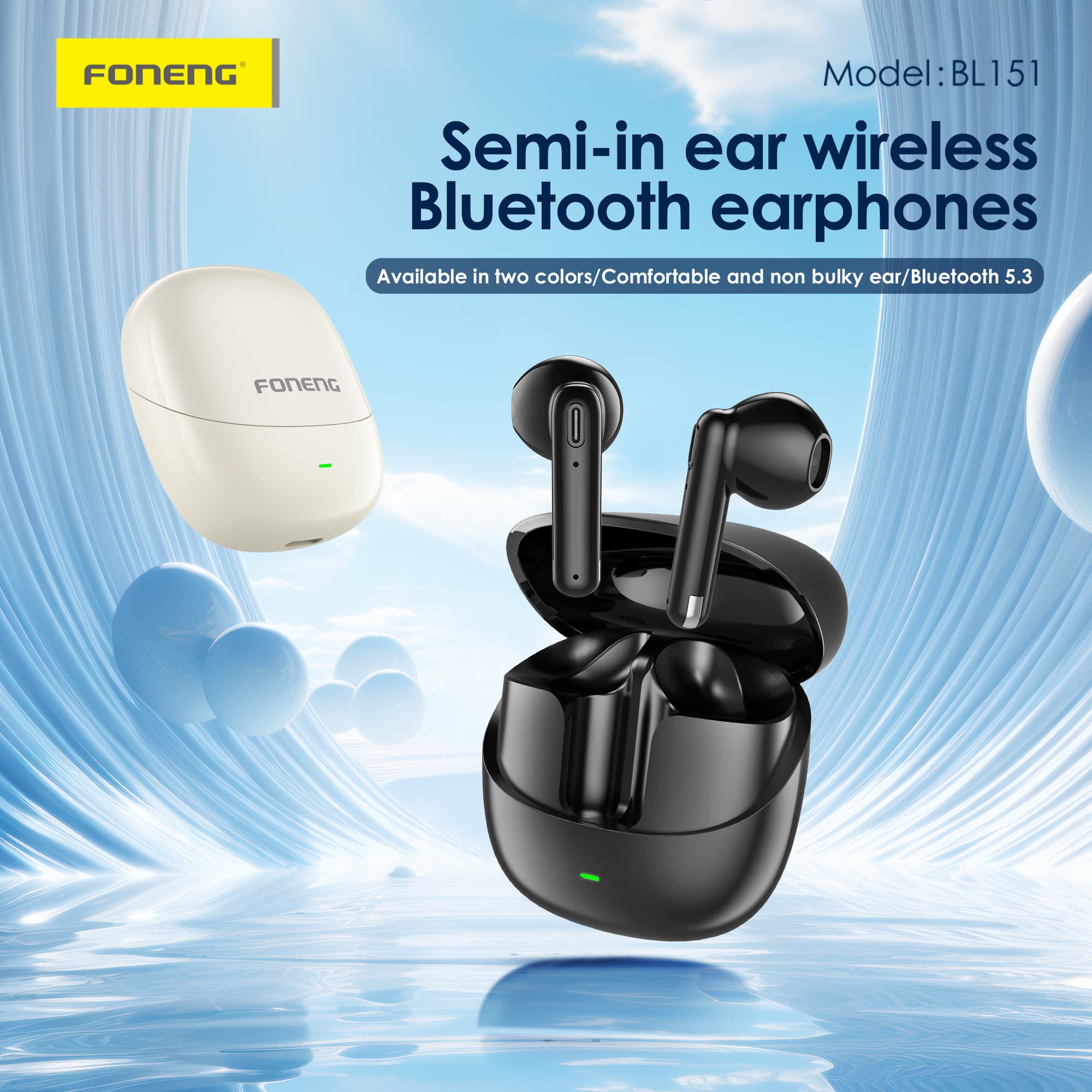 FONENG BL151 True Wireless Stereo Earbuds USB-C Charging Case view 3