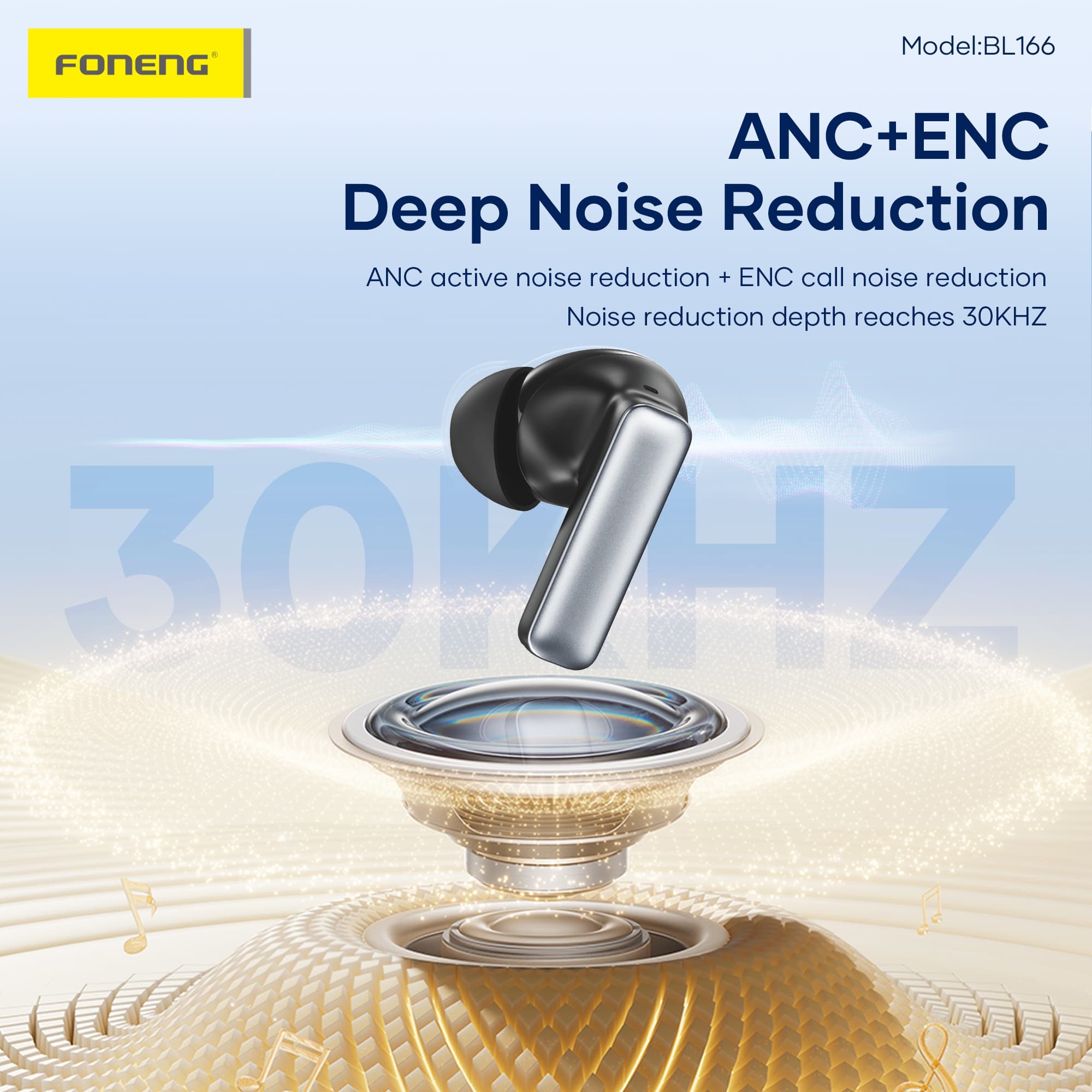 Foneng BL166 Sliding-Lid ANC + ENC Noise Canceling TWS Earphones view 4