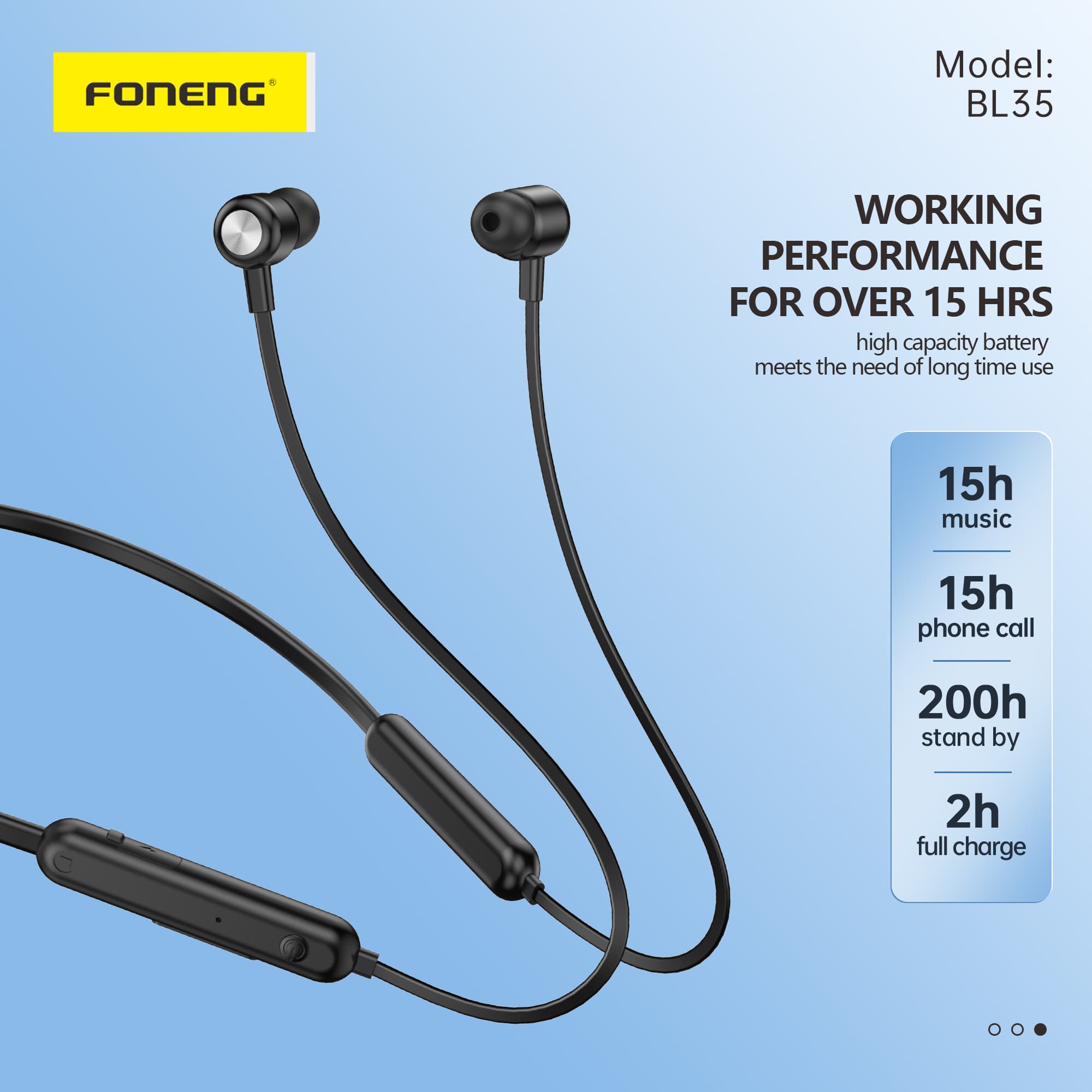 FONENG BL35 Sports Neckband Bluetooth Earphone view 2
