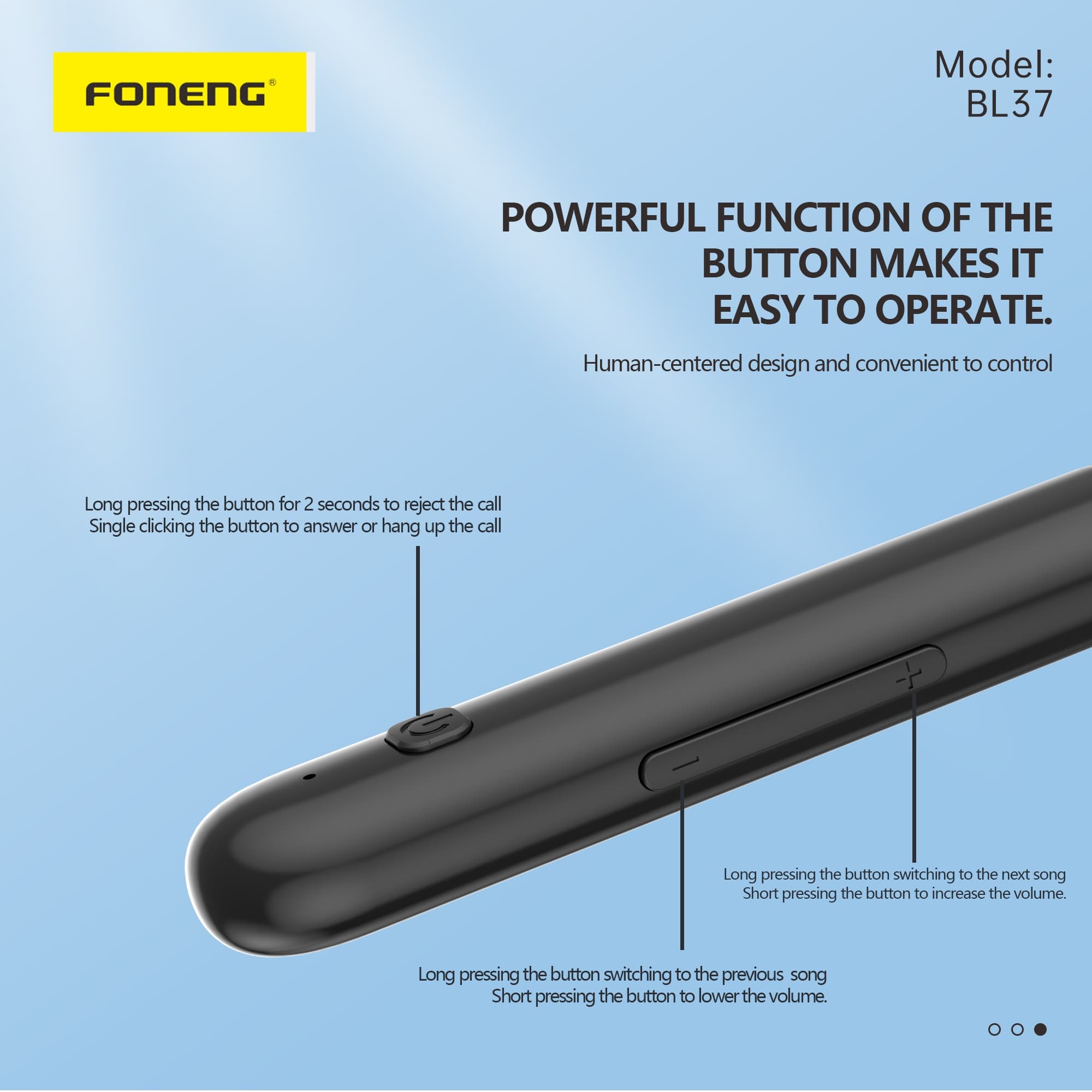 Foneng BL37 Digital Display Neckband Bluetooth Earphone view 2